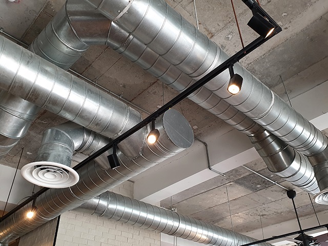piping and ventilation in a business